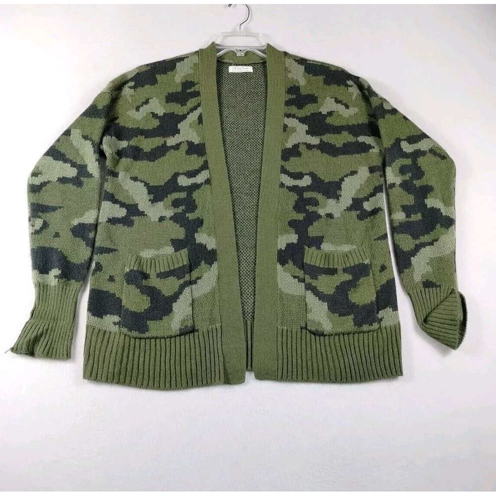 Camouflage Cardigan Women's Large Cabincore Campcore Gorpcore Full Circle Trends